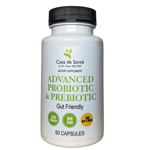 casa de sante Advanced Probiotic & Prebiotic | Low FODMAP Daily Gut Health & Microbiome Balance Digestive Support Supplements White Smoke