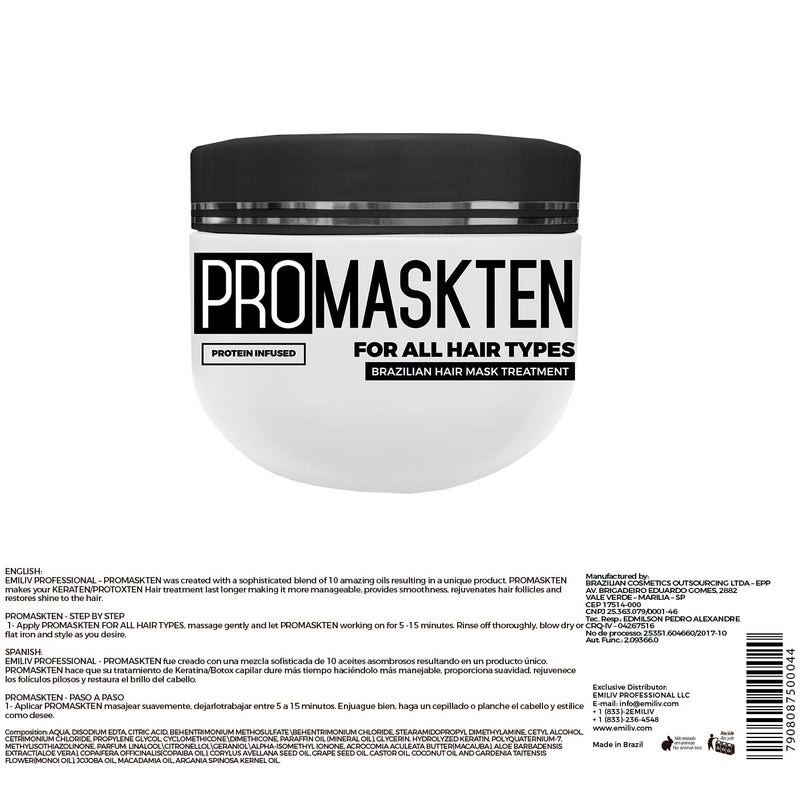 Emiliv Professional Emiliv Professional™ - PROHOMETEN HOME CARE KIT - (Shampoo 500 ml / 16.9 fl. oz., Conditioner 500 ml / 16.9 fl. oz. and Mask 300 ml / 10.14 fl. oz.) Home Care Light Gray