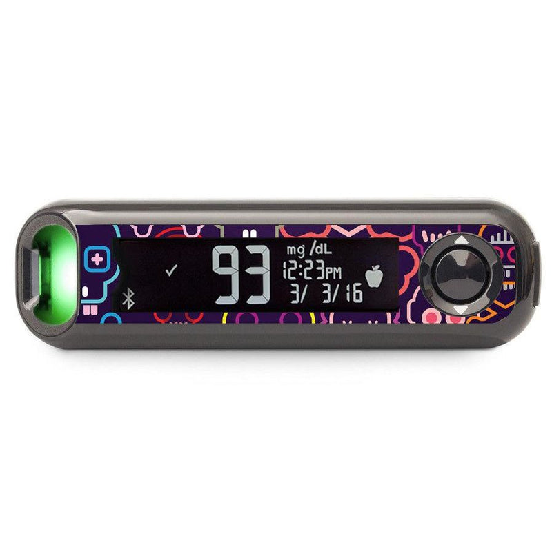 Peelz Psycho Skulls Bayer Contour© Next One Glucometer Peelz/Stickers Black