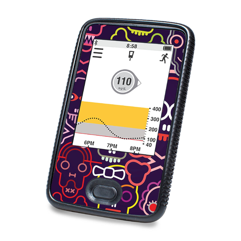 Peelz Psycho Skulls  DEXCOM G6 Touchscreen Receiver Peelz/Stickers White Smoke