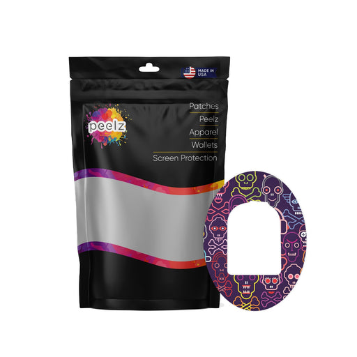 Peelz Psycho Skulls Pod Patch Tape - Pump Peelz Patch Medical Tape White Smoke 4-Pack (Set of 4 Patches)