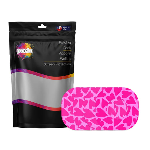 Peelz Puffy Hearts Dexcom G7 and Stelo Patch Tape - Pump Peelz Patch Medical Tape White Smoke 4-Pack (Set of 4 Patches)