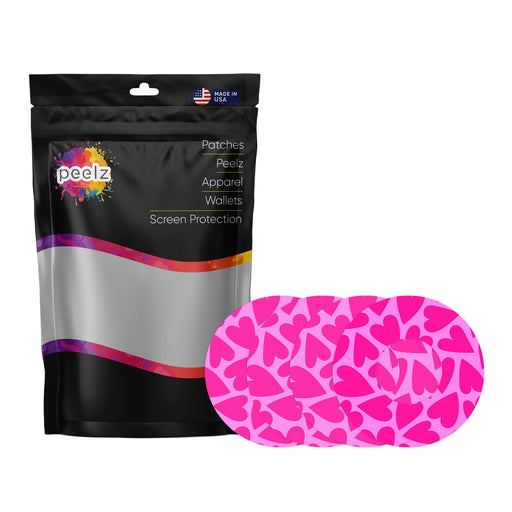Peelz Puffy Hearts Patch  Tape Designed for the FreeStyle Libre 2 Patch Medical Tape White Smoke 4-Pack Libre 2 (Set of 4 Patches)