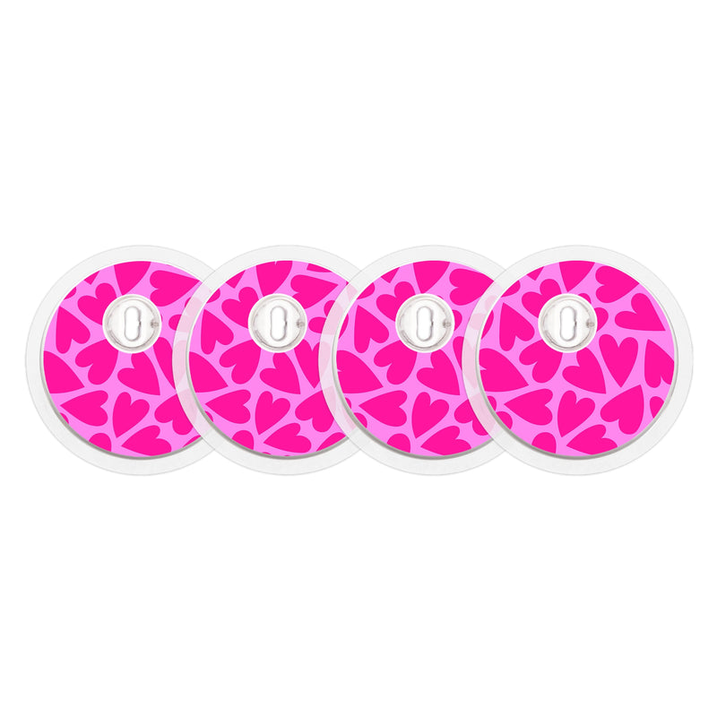 Peelz Puffy Hearts Sticker Designed for the FreeStyle Libre 3 Plus & Lingo  Sensor Peelz/Stickers White Smoke 4-pack (Set of 4 Stickers)