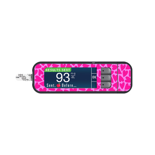 Peelz Puffy Hearts Sticker for Bayer Contour Next Glucometer Peelz/Stickers White Smoke