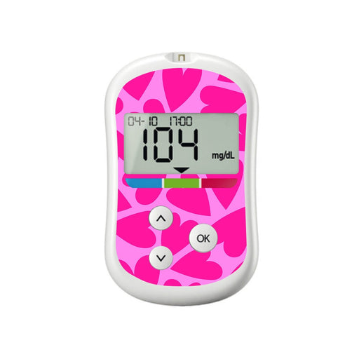 Peelz Puffy Hearts for OneTouch Verio Flex Glucometer Peelz/Stickers White Smoke