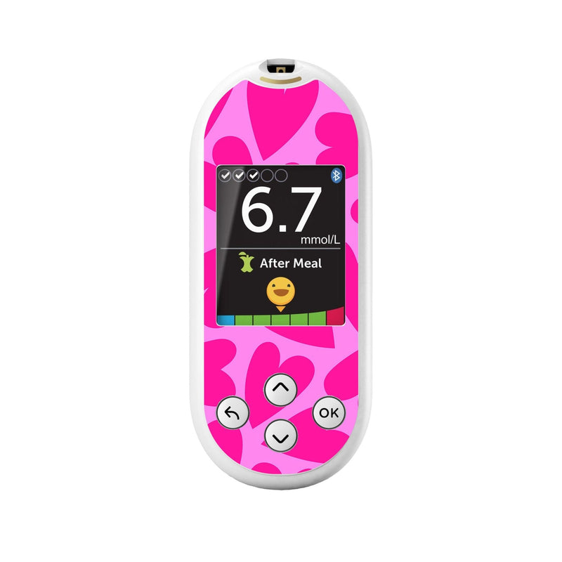Peelz Puffy Hearts for OneTouch Verio Reflect Glucometer Peelz/Stickers White Smoke