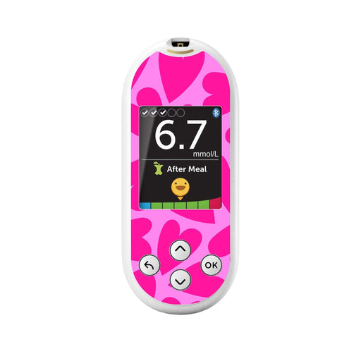 Peelz Puffy Hearts for OneTouch Verio Reflect Glucometer Peelz/Stickers White Smoke