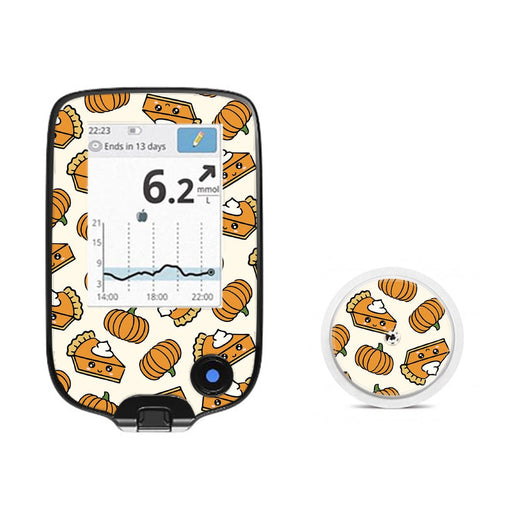 Peelz Pumpkin Pie Freestyle Libre 2 Peelz/Stickers White Smoke Receiver + Sensor