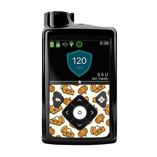 Peelz Pumpkin Pie Sticker for Medtronic MiniMed 770G & 780G Peelz/Stickers Black Whole System Peelz (front back + clip),Front Peelz