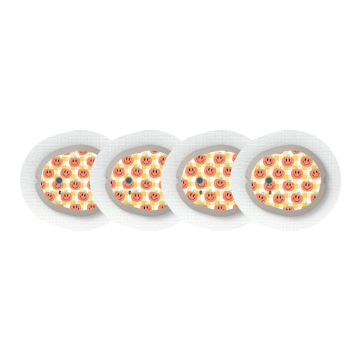 Peelz Pumpkin Smilies Designed for the DEXCOM G7 Transmitter Peelz/Stickers White Smoke 4-pack (Set of 4 Stickers)