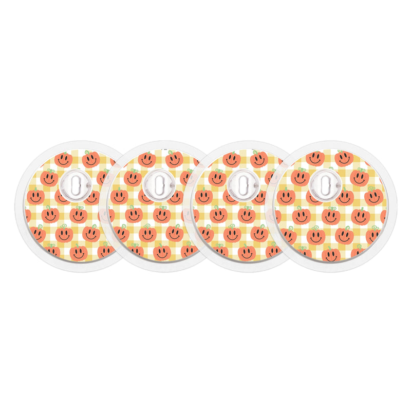 Peelz Pumpkin Smilies Designed for the FreeStyle Libre 3 Plus & Lingo  Sensor Peelz/Stickers White Smoke 4-pack (Set of 4 Stickers)