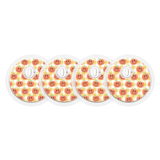 Peelz Pumpkin Smilies Designed for the FreeStyle Libre 3 Plus & Lingo  Sensor Peelz/Stickers White Smoke 4-pack (Set of 4 Stickers)