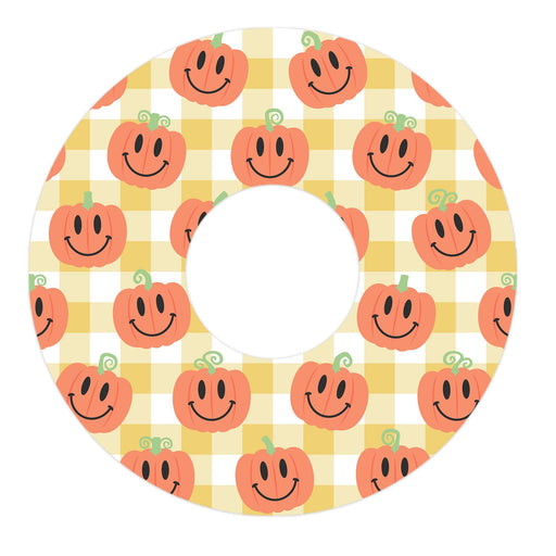 Peelz Pumpkin Smilies FreeStyle Libre 3 Plus & Lingo  Patch Tape - Pump Peelz Patch Medical Tape White Smoke 12-Pack (Set of 12 Patches),4-Pack (Set of 4 Patches)