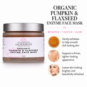 Glimmer Goddess® Organic Skin Care Organic Pumpkin Flaxseed Enzyme Face Mask – Brightening & Tightening Mask for Glowing Skin Masks & Peels White Smoke 2 oz.