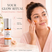 Glimmer Goddess® Organic Skin Care Organic Pumpkin Enzyme Serum – Exfoliating Glow Treatment Serums Antique White 1 oz.