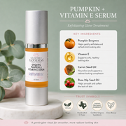 Glimmer Goddess® Organic Skin Care Organic Pumpkin Enzyme Serum – Exfoliating Glow Treatment Serums Dark Sea Green 1 oz.