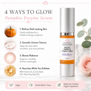 Glimmer Goddess® Organic Skin Care Organic Pumpkin Enzyme Serum – Exfoliating Glow Treatment Serums White Smoke 1 oz.