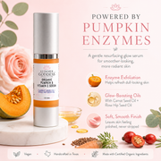 Glimmer Goddess® Organic Skin Care Organic Pumpkin Enzyme Serum – Exfoliating Glow Treatment Serums Misty Rose 1 oz.