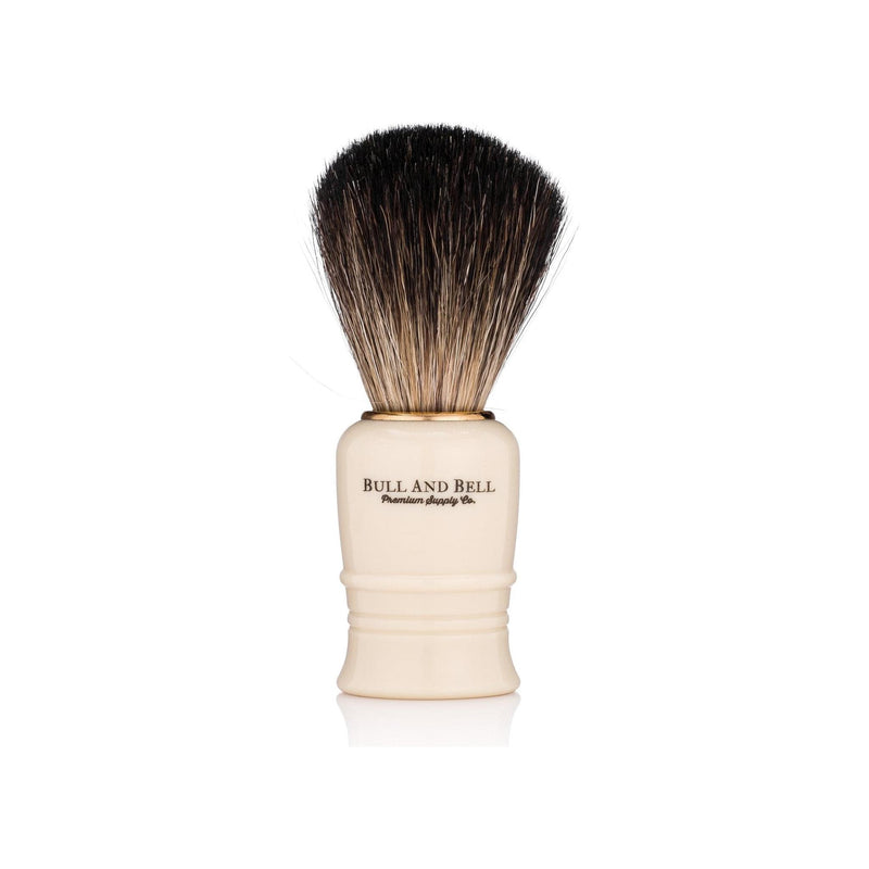 Murphy and McNeil Pure Badger Shaving Brush (White or Black) - by Bull and Bell Premium Supply Co. Shaving Brush Light Gray White