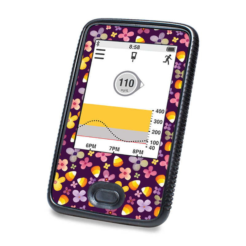 Peelz Purple Floral Designed for DEXCOM G6 Touchscreen Receiver Peelz/Stickers White Smoke