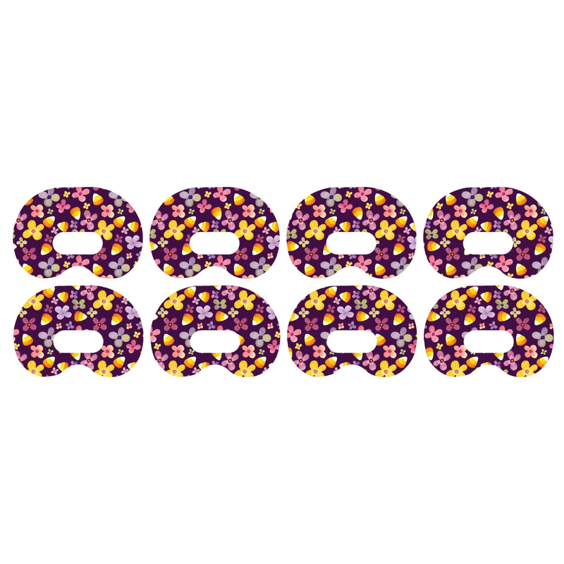 Peelz Purple Floral Medtronic Guardian Connect Patch Tape - Pump Peelz Patch Medical Tape White Smoke 4-Pack Medtronic CGM Tape