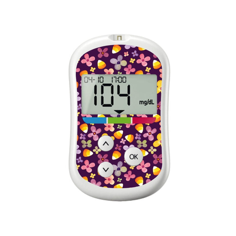 Peelz Purple Floral for OneTouch Verio Flex Glucometer Peelz/Stickers White Smoke