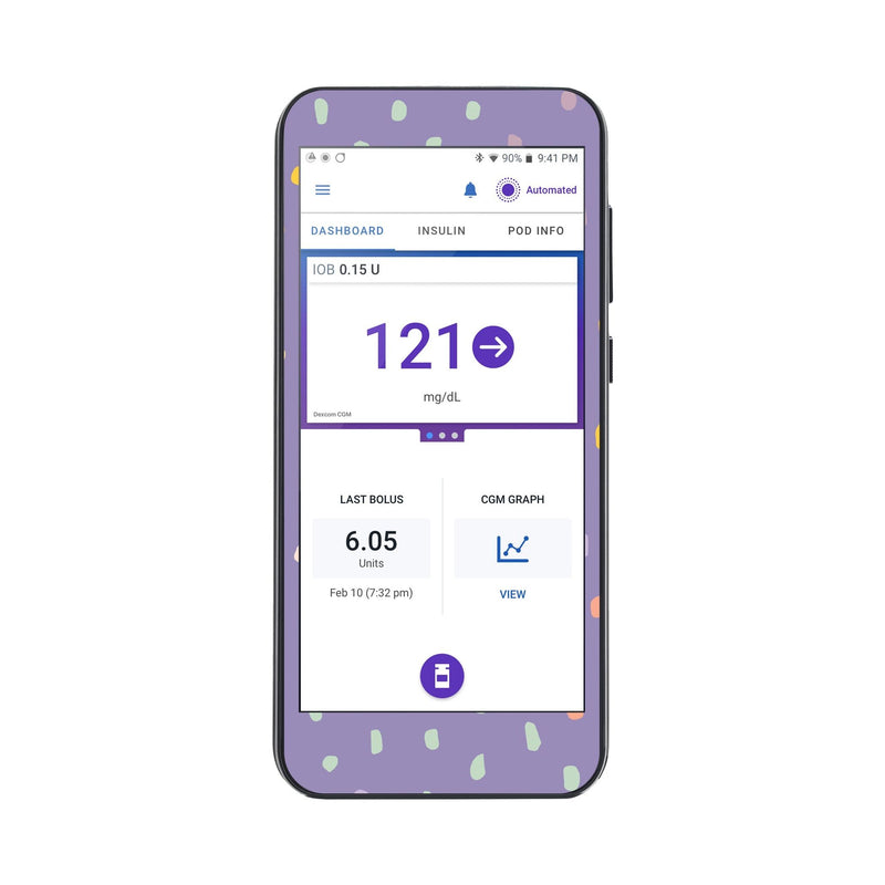 Peelz Purple Pastel Sticker for Omnipod® 5 Controller – Pump Peelz Peelz/Stickers White Smoke