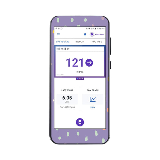 Peelz Purple Pastel Sticker for Omnipod® 5 Controller – Pump Peelz Peelz/Stickers White Smoke