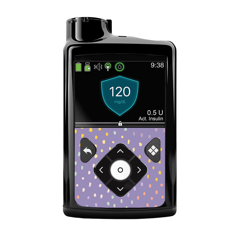 Peelz Purple Pastel for Medtronic MiniMed 770G & 780G Peelz/Stickers Black Whole System Peelz (front back + clip),Front Peelz