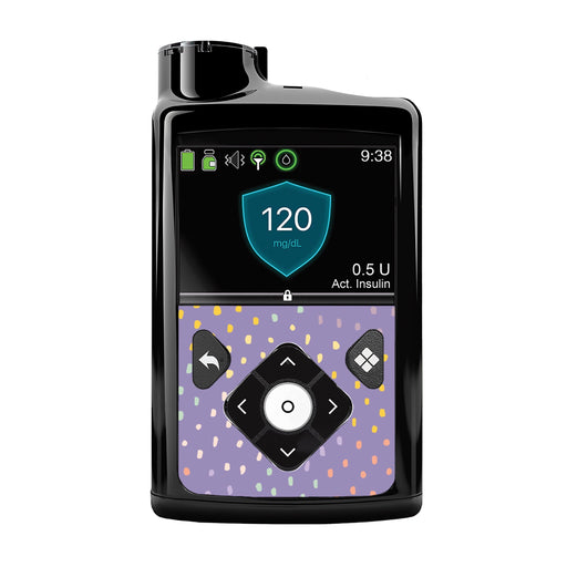 Peelz Purple Pastel for Medtronic MiniMed 770G & 780G Peelz/Stickers Black Whole System Peelz (front back + clip),Front Peelz