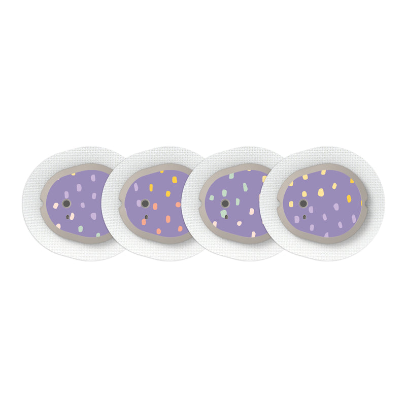 Peelz Purple Pastel for the DEXCOM G7 and Stelo Transmitter Peelz/Stickers White Smoke 4-pack (Set of 4 Stickers)