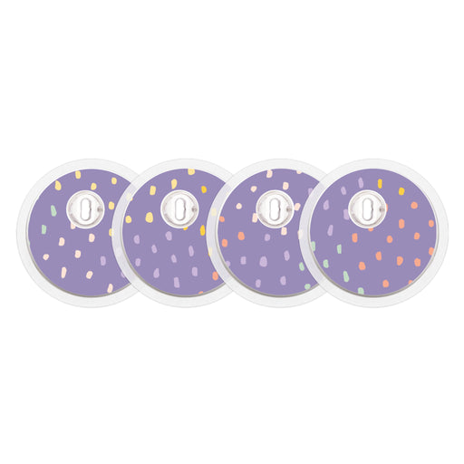 Peelz Purple Pastel for the FreeStyle Libre 3 Plus & Lingo  Sensor Peelz/Stickers White Smoke 4-pack (Set of 4 Stickers)