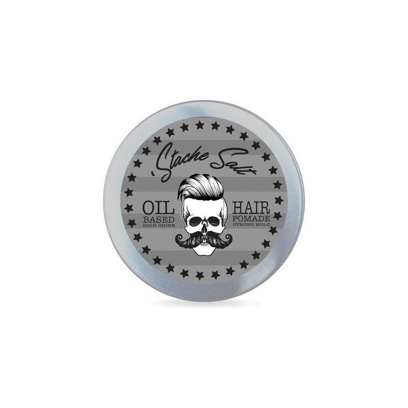 Stache Salt Moustache Wax Pursuit Hair Pomade- Shiny Strong Hold Hair Pomade Dark Gray