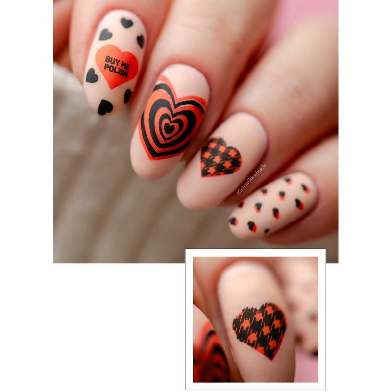 UberChic Beauty Queen of Hearts Stamping Plate Rosy Brown