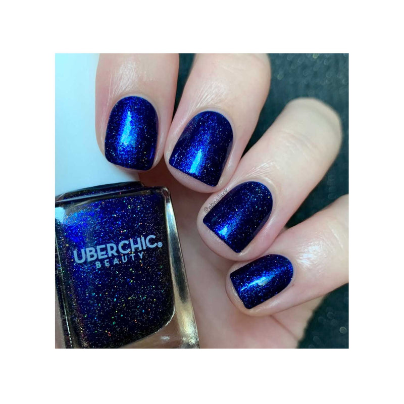 UberChic Beauty Quit Yo Witchin - Holographic Polish Regular Polish Midnight Blue