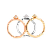 Bids.com 14K Tri Color Gold 1/3 Cttw Diamond Pyramid Stackable Band Ring Set (G-H Color, SI1-SI2 Clarity) - Size 7 Rings White Smoke 7 / YellowWhiteRose.Gold