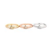 Bids.com 14K Tri Color Gold 1/3 Cttw Diamond Pyramid Stackable Band Ring Set (G-H Color, SI1-SI2 Clarity) - Size 7 Rings White Smoke 7 / YellowWhiteRose.Gold