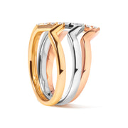 Bids.com 14K Gold 1/4 Cttw Diamond Geometrical Chevron V Stackable Band Ring Set (G-H Color, SI1-SI2 Clarity) - Size 7 Rings White Smoke 7 / YellowWhiteRose.Gold