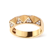 Bids.com 14K Yellow Gold 1/4 Cttw White Diamond Pyramid Band Ring (G-H Color, SI1-SI2 Clarity)- Size 7 Rings White Smoke 7 / Yellow.Gold