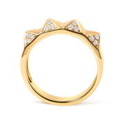 Bids.com 14K Yellow Gold 1/4 Cttw White Diamond Pyramid Band Ring (G-H Color, SI1-SI2 Clarity)- Size 7 Rings White Smoke 7 / Yellow.Gold