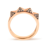 Bids.com 14K Rose Gold 1/4 Cttw Brown Diamond Pyramid Band Ring (Brown Color, SI1-SI2 Clarity)- Size 7 Rings White Smoke 7 / Rose.Gold