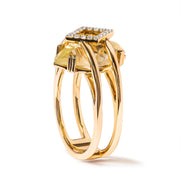 Bids.com 14K Yellow Gold 15x15 MM Marquise Cut Yellow Topaz and Diamond Accent Statement Cocktail Ring (G-H Color, SI1-SI2 Clarity) Rings White Smoke 7 / Yellow.Gold