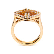Bids.com 14K Yellow Gold Marquise-Cut Yellow Citrine and 1/3 Cttw Diamond Halo Cocktail Ring (G-H Color, SI1-SI2 Clarity) - Size 7 Rings White Smoke 7 / Yellow.Gold