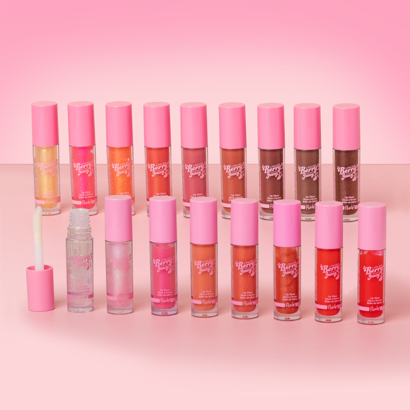 Rude Cosmetics Berry Juicy Lip Gloss Lip Gloss Light Pink Pure,Crystalize,Flirty,Nudist,Lovely,So Fine,Coral Kiss,Code Red,Golden Hour,Pixie Pink,Just Peachy,Sunkissed,Dazzle Me,Sienna Sugar,Decadent,Juicy Java,Cocoa Kisses