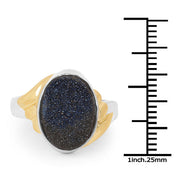 Bids.com 3.25 Carat Genuine Cobalt Blue Drusy .925 Sterling Silver Ring Rings White Smoke size 6.00,size 7.00,size 9.00,size 8.00,size 5.00