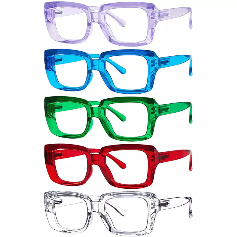eyekeeper.com 5 Pack Trendy Reading Glasses Thicker Frame Readers R9107 Eyeglasses White Smoke 5 Pairs Mix-B / without magnification,5 Pairs Mix-B / +0.50,5 Pairs Mix-B / +0.75,5 Pairs Mix-B / +1.00,5 Pairs Mix-B / +1.25,5 Pairs Mix-B / +1.50,5 Pairs Mix-B / +1.75,5 Pairs Mix-B / +2.00,5 Pairs Mix-B / +2.25,5 Pairs Mix-B / +2.50,5 Pairs Mix-B / +2.