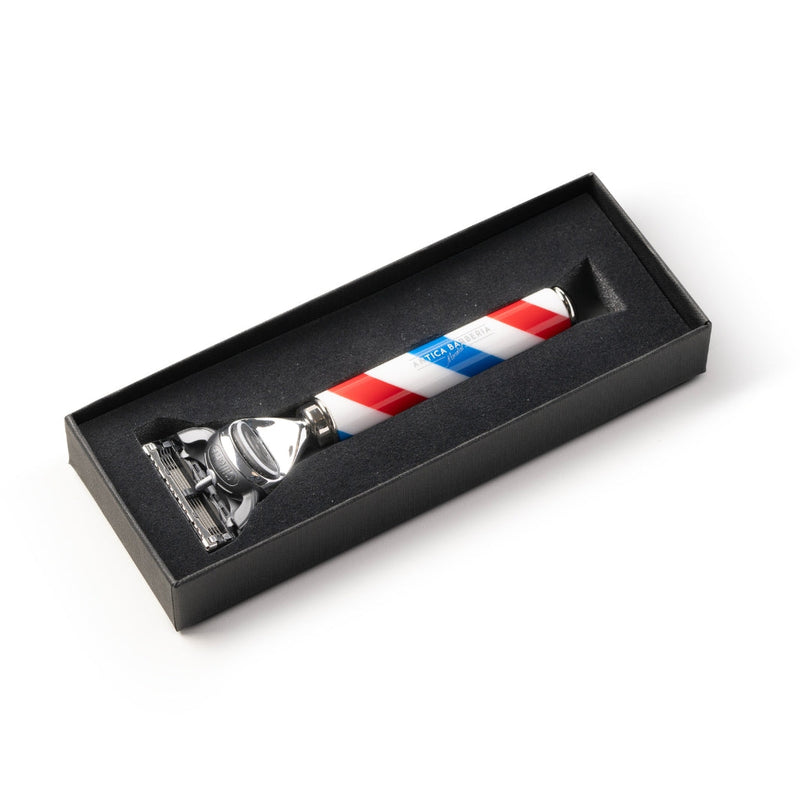 Antica Barberia Mondial US Barbiere Special Collection Cartridge Razor Handle Razor Handle White Smoke Fusion,Mach3