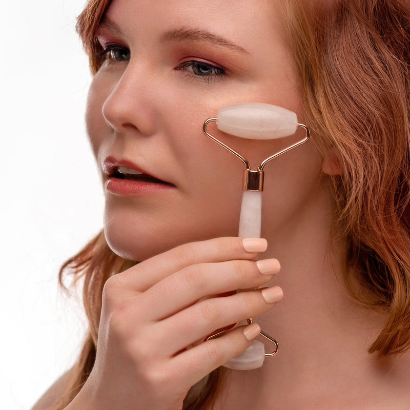 EpiLynx Rose Quartz Facial Roller – Dual-Ended Beauty Tool for Calming, Cooling & Skin Radiance Sienna