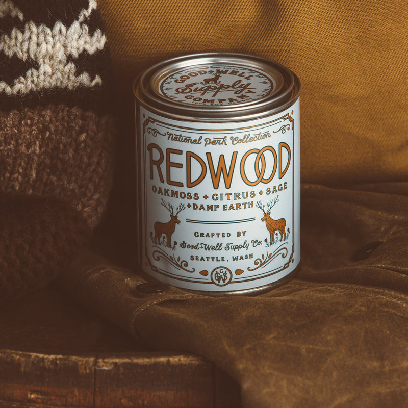 Good & Well Supply Co Redwood National Park Candle Candles Dark Slate Gray Half Pint / 8oz / Cotton Wick,Pint / 14oz / Cotton Wick